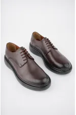 Muggo SMITH Chaussures pour hommes classiques et confortables en cuir véritable, style décontracté, avec semelle orthopédique épaisse.