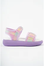 Sandales pour filles Muggo CRUZ, garanties pour tous les jours, à semelle orthopédique légère, pailletées et à scratch