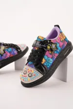Muggo SMILE Girls' Light-Up Casual Sneaker with Stone Detail and Velcro Closure Muggo SMILE Girls' Light-Up Casual Sneaker with Stone Detail and Velcro Closure