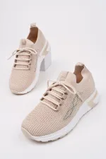 Muggo MARTHA Kadın Kalın Taban Günlük Triko Taşlı Bağcıklı Sneaker Spor Ayakkabı Muggo MARTHA Kadın Kalın Taban Günlük Triko Taşlı Bağcıklı Sneaker Spor Ayakkabı