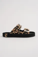 Muggo GOLDY Women's Double Buckle Adjustable Comfortable Sole Casual Slippers