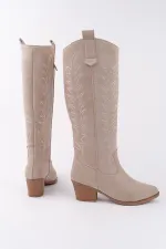 Bottes de cowboy western Muggo TEXAS pour femmes, bout pointu, talon épais brodé 