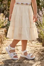 Sandales pour filles Muggo BUTTERFLY avec nœud en perles colorées et fermeture velcro