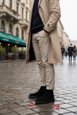 Bottes d'hiver décontractées pour homme Muggo ASTRA en cuir véritable avec double fermeture éclair 