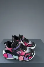 Muggo RAINBOW Thick Sole Velcro and Lace-up Kids' Sneaker Sports Shoes