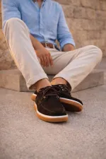 Muggo CRAFT Genuine Suede Leather Lace-up Men's Casual Loafer Shoes
