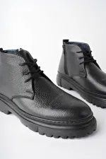 Bottes Chelsea d'hiver pour homme Muggo FODEN en cuir véritable avec fermeture éclair et fourrure à l'intérieur et semelle EVA