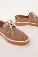 Muggo CRAFT Genuine Suede Leather Lace-up Men's Casual Loafer Shoes