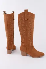 Bottes de cowboy western Muggo TEXAS pour femmes, bout pointu, talon épais brodé 