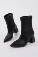 Bottes Muggo CODI à bout pointu, talon épais et fermeture éclair pour femmes