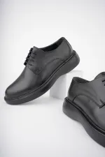 Muggo SMITH Chaussures pour hommes classiques et confortables en cuir véritable, style décontracté, avec semelle orthopédique épaisse.