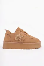 Muggo KOZMOS Kalın Taban Bağcıklı Yıldız Detaylı Kadın Kışlık Sneaker Spor Ayakkabı Muggo KOZMOS Kalın Taban Bağcıklı Yıldız Detaylı Kadın Kışlık Sneaker Spor Ayakkabı
