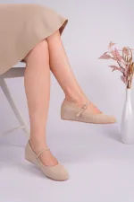 Ballerines Muggo BERNY à talon caché, en cuir, à bride unique pour femmes