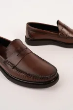 Muggo GENTZ Genuine Leather Comfortable Sole Men's Casual Classic Loafer Shoes