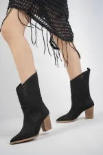 Muggo Indiana Guaranteed Women's Laser Cut Stylish and Comfortable Cowboy Summer Boots