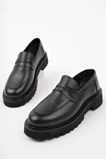 Mocassins Muggo PARADISE en cuir véritable à semelle épaisse, pour femmes, à porter au quotidien.