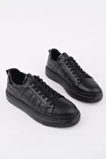 Chaussures de sport décontractées pour hommes Muggo AGONY à semelle épaisse et lacets, en cuir véritable