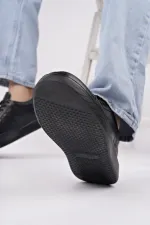 Chaussures de sport décontractées pour hommes Muggo AGONY à semelle épaisse et lacets, en cuir véritable