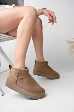 Bottines courtes décontractées Muggo HUG Guaranteed pour femmes, à semelle épaisse et doublure en fourrure.