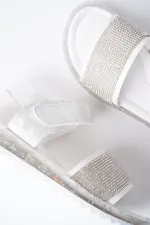 Muggo WİNNİE Garantili Günlük Ortopedik Hafif Taban Taşlı  ve Cırtlı Kız Çocuk Sandalet