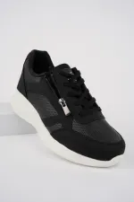 Chaussures de sport confortables et orthopédiques Muggo Asel pour femmes, à lacets et fermeture éclair latérale.