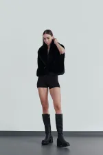 Muggo ARONGO garanti ceinture détail fermeture éclair talon plateforme bottes pour femmes