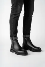 Muggo CHELSEY Genuine Leather Double Zipper Men's Winter Boots