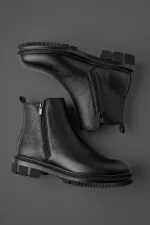 Muggo CHELSEY Genuine Leather Double Zipper Men's Winter Boots