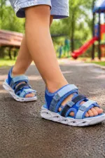 Sandales lumineuses à scratch Muggo NAVI pour garçons