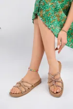 Muggo Bella Kadın Garantili Günlük Ortopedik Taşlı Şık Tarz ve Rahat Terlik