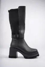 Muggo ARONGO garanti ceinture détail fermeture éclair talon plateforme bottes pour femmes