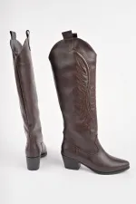 Bottes de cowboy pour femmes Muggo RODEO avec détails de surpiqûres et talon épais 