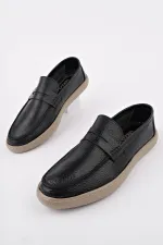 Muggo HARNAZ Chaussures décontractées sans lacets en cuir véritable pour hommes