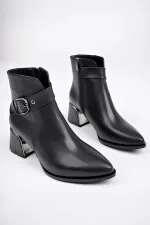 Bottes décontractées pour femmes Muggo RAISON avec ceinture et fermeture éclair, bout pointu.