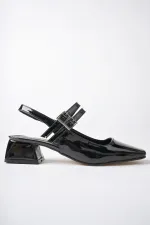 Muggo JANE Garantili Arkası Açık Kare Burunlu Kadın Günlük Kısa Topuklu Ayakkabı