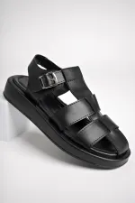Muggo DOSSİ Guaranteed Platform Heel Ankle Strap Buckle Women's Sandals