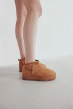 Bottines courtes décontractées Muggo HUG Guaranteed pour femmes, à semelle épaisse et doublure en fourrure.