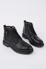 Bottes Muggo RAFA pour hommes, doublées de fourrure, à fermeture éclair et à lacets 