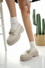 Mocassins Muggo SAMANTHA pour femmes, semelle épaisse, boucle, chaussures décontractées pour tous les jours