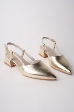 Muggo WONDER Sivri Burun Arkası Açık Kadın Kısa Topuklu Ayakkabı