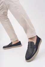 Muggo HARNAZ Laceless Genuine Leather Men's Casual Shoes