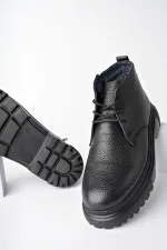 Bottes Chelsea d'hiver pour homme Muggo FODEN en cuir véritable avec fermeture éclair et fourrure à l'intérieur et semelle EVA