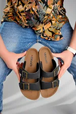 Muggo REHDA Garantili İki Toka Rahat Taban Ayarlanabilir Unisex Terlik