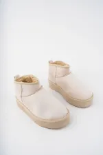 Bottines courtes décontractées Muggo HUG Guaranteed pour femmes, à semelle épaisse et doublure en fourrure.