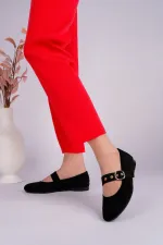 Ballerines en cuir pour femmes Muggo HALSEY à boucle dorée