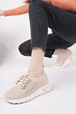 Muggo MARTHA Kadın Kalın Taban Günlük Triko Taşlı Bağcıklı Sneaker Spor Ayakkabı Muggo MARTHA Kadın Kalın Taban Günlük Triko Taşlı Bağcıklı Sneaker Spor Ayakkabı