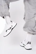 Muggo MELODY Kadın Kalın Taban Günlük Leopar Desenli Bağcıklı Sneaker Spor Ayakkabı