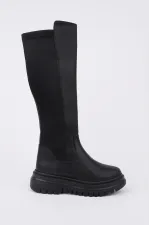 Bottes Muggo NEROX pour femmes, semelle épaisse, détails extensibles et fermeture éclair