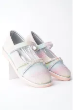 Muggo UNİCORN Garantili Günlük Ortopedik Hafif Taban Taşlı ve Cırtlı Kız Çocuk Babet