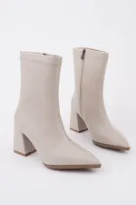 Bottes Muggo CODI à bout pointu, talon épais et fermeture éclair pour femmes